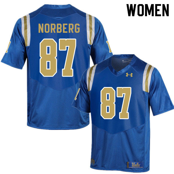 Women #87 Grant Norberg UCLA Bruins College Football Jerseys Sale-Blue